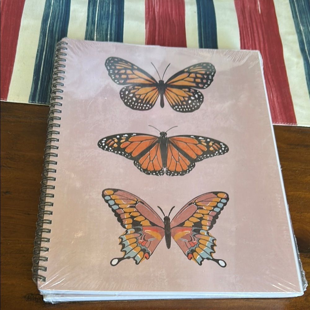 Elyse Breanne Butterfly Spiral Notebook - Pink Cover new set of 2